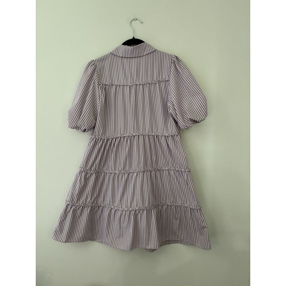 Walter Baker Preppy Preston A-Line Shirt Dress Lilac Pink Purple Stripes XS - Picture 4 of 8